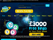 Tablet Screenshot of galaxybingo.com